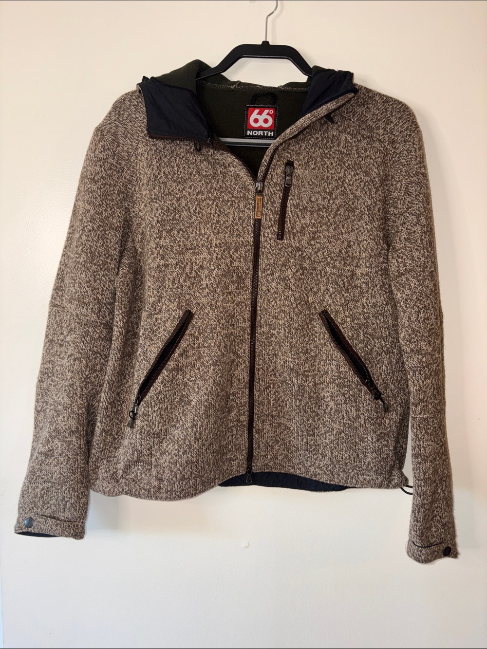 66 North -Women's Brown Heathered Full-Zip Jacket Size L
